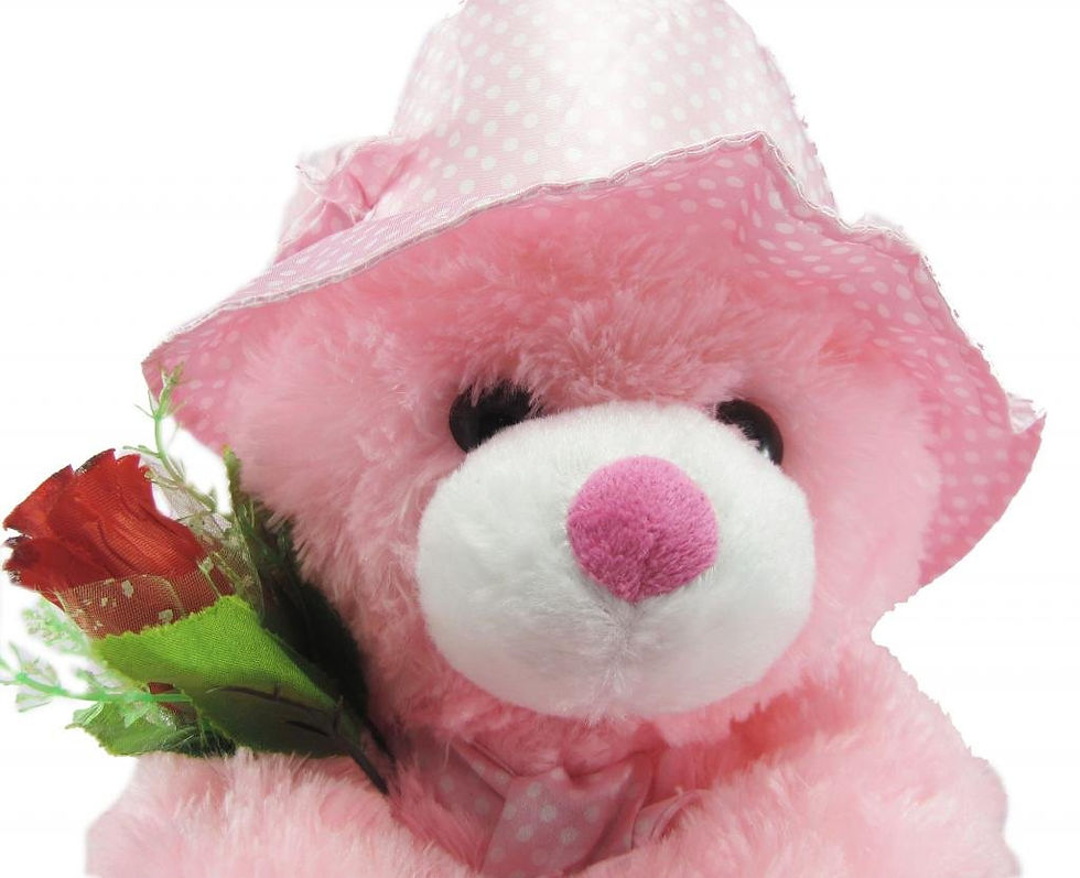 Thumbnail: Tickles Cap Teddy With Rose 36 cm
