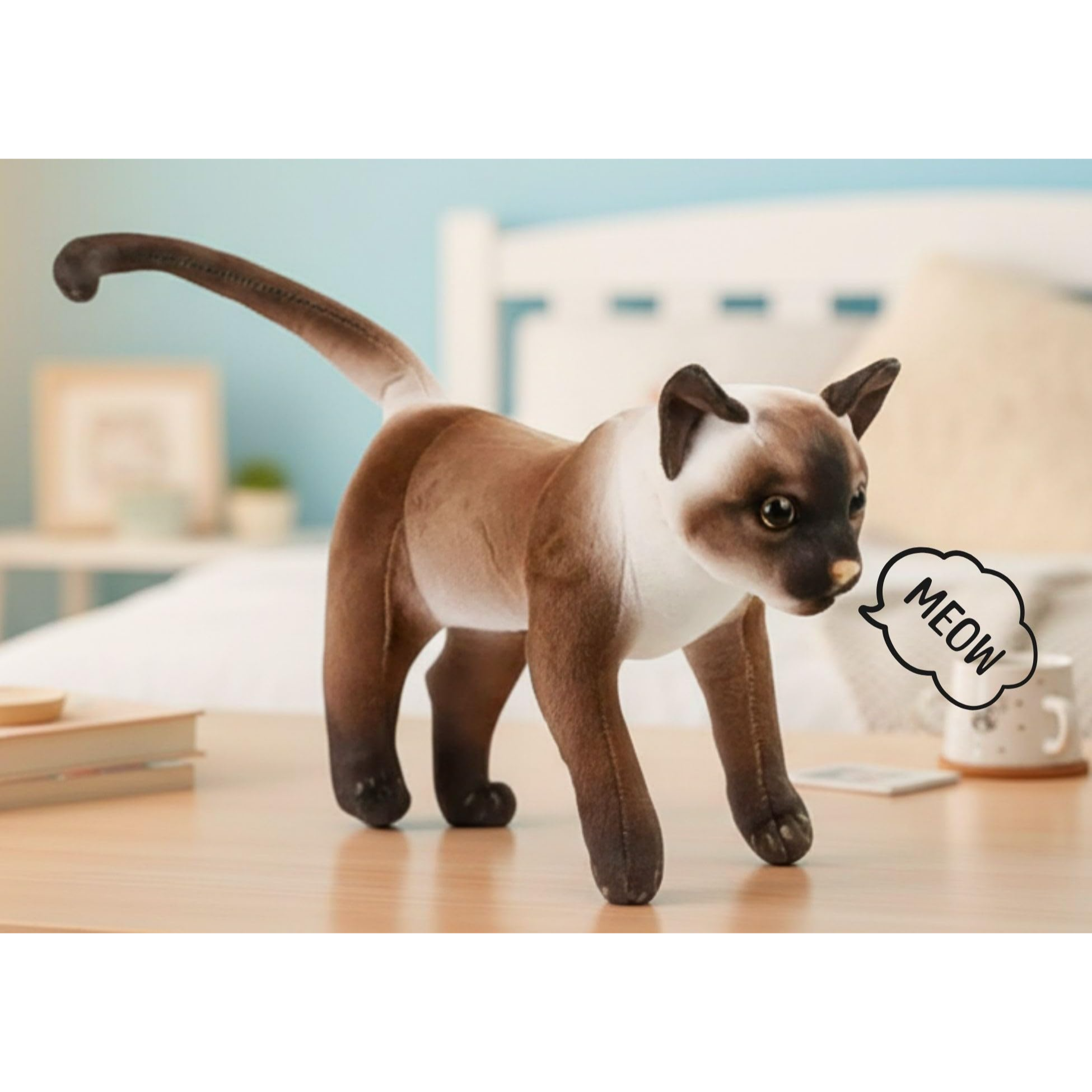 Tickles Brown Musical Soft Cat - 35 cm