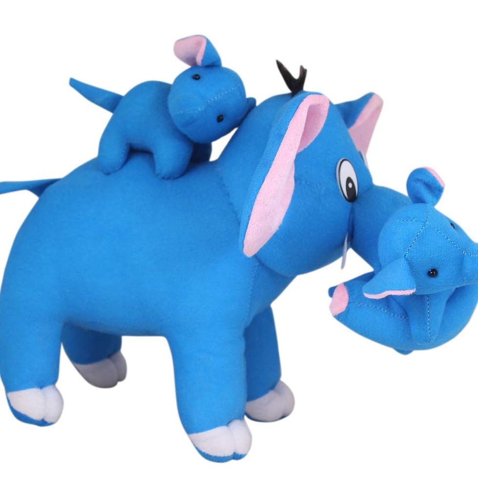 Thumbnail: Tickles Blue Elephant with Two Babies 55 CM