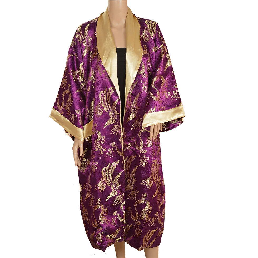 Thumbnail: Satin Woven Kimono Style Long Jacket Shrug (Free Size)