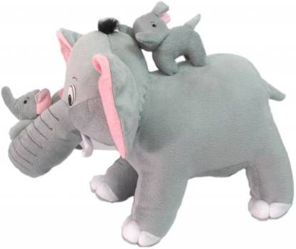 Thumbnail: Tickles Mother Elephant with her two Babies Animal Toy 35 CM
