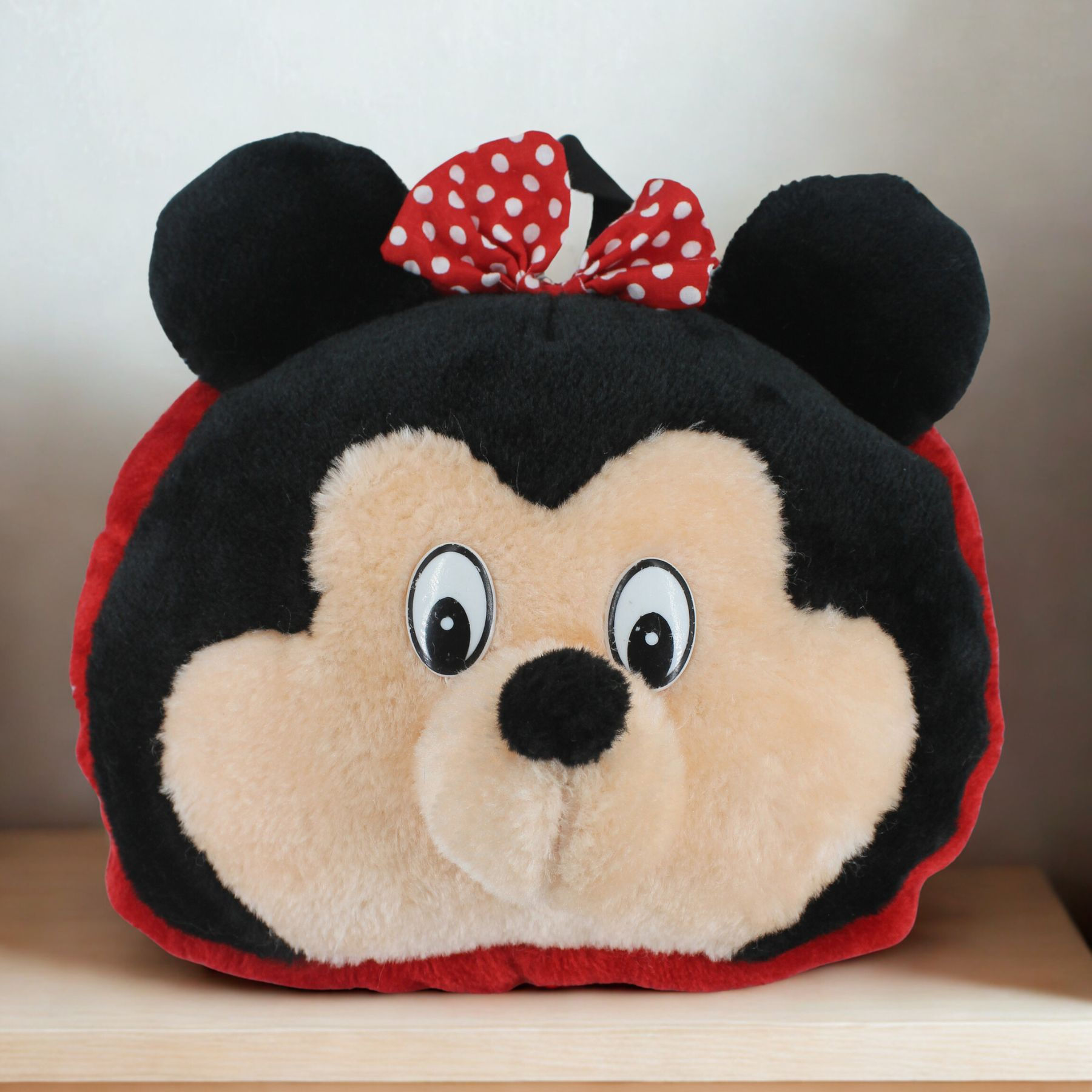 Tickles Minnie Mouse Face Soft Fabric School Bag - 20x17 cm