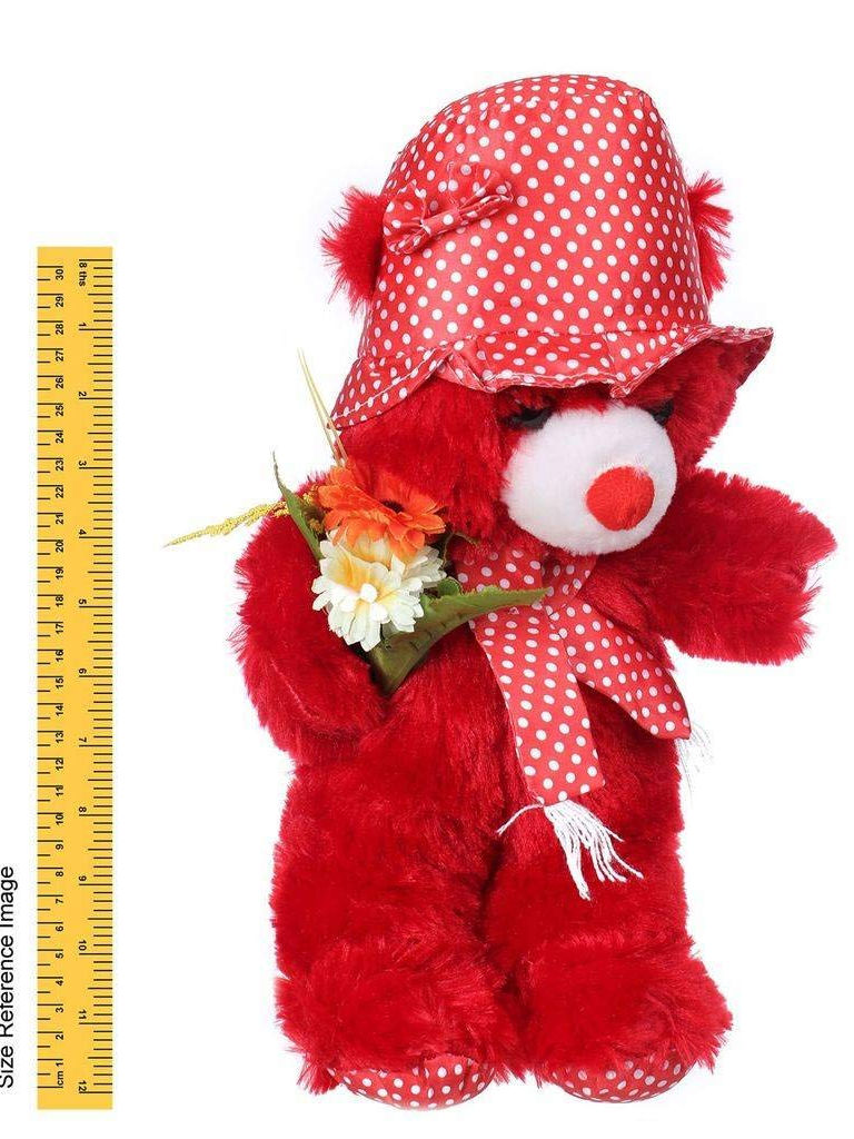 Thumbnail: Tickles Standing Teddy with Rose 30 CM