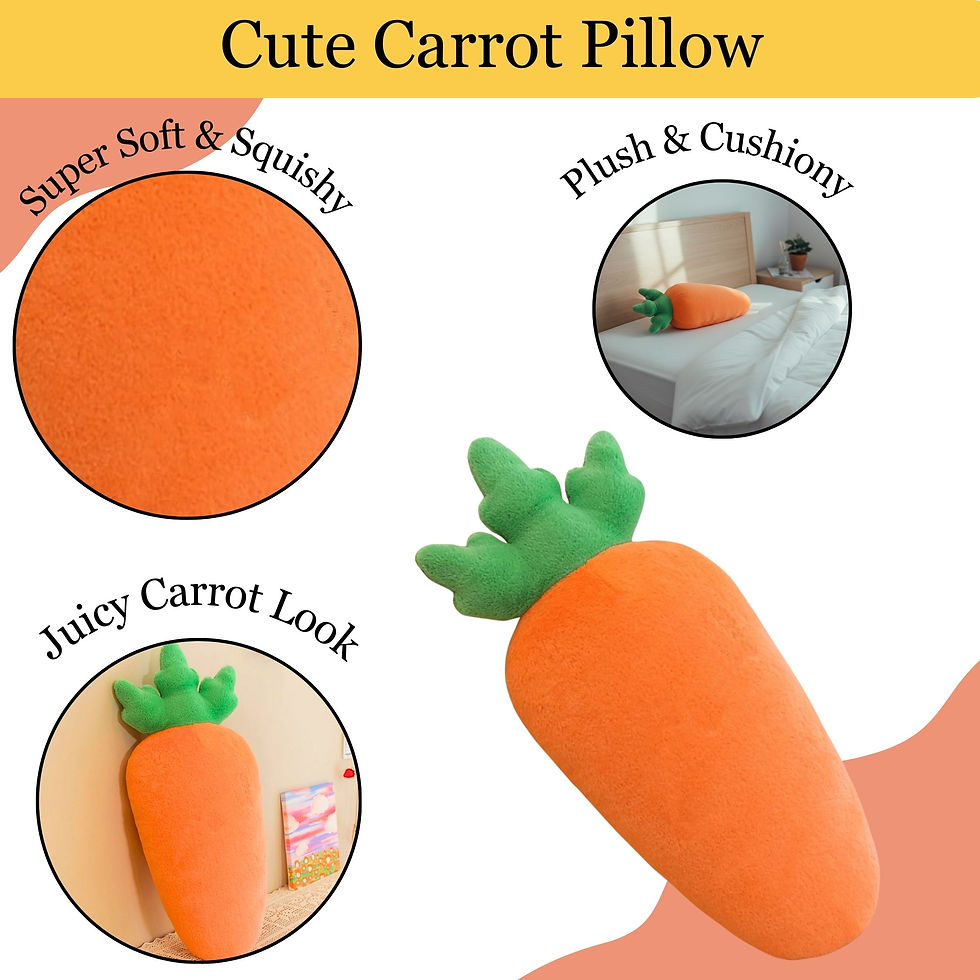 Thumbnail: Tickles Carrot Cylindrical Type Cushion(Size: 40x28 cm Color: Orange)