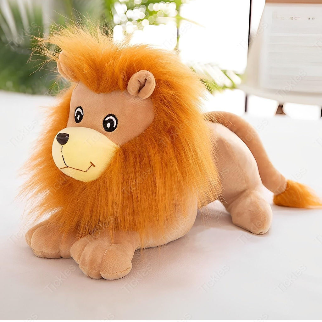 Tickles Sleeping Lion Jack Soft Animal Toy (Size: 50 cm)