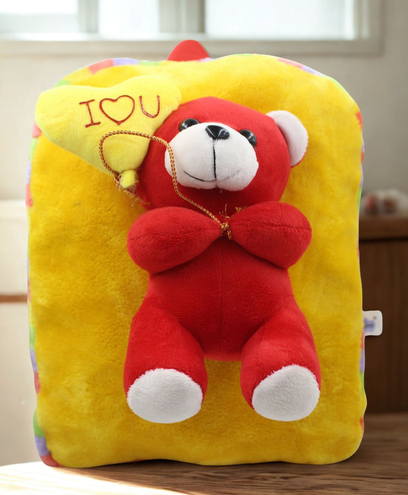 Tickles Teddy Bear Soft fabric School Bag - 32 cm