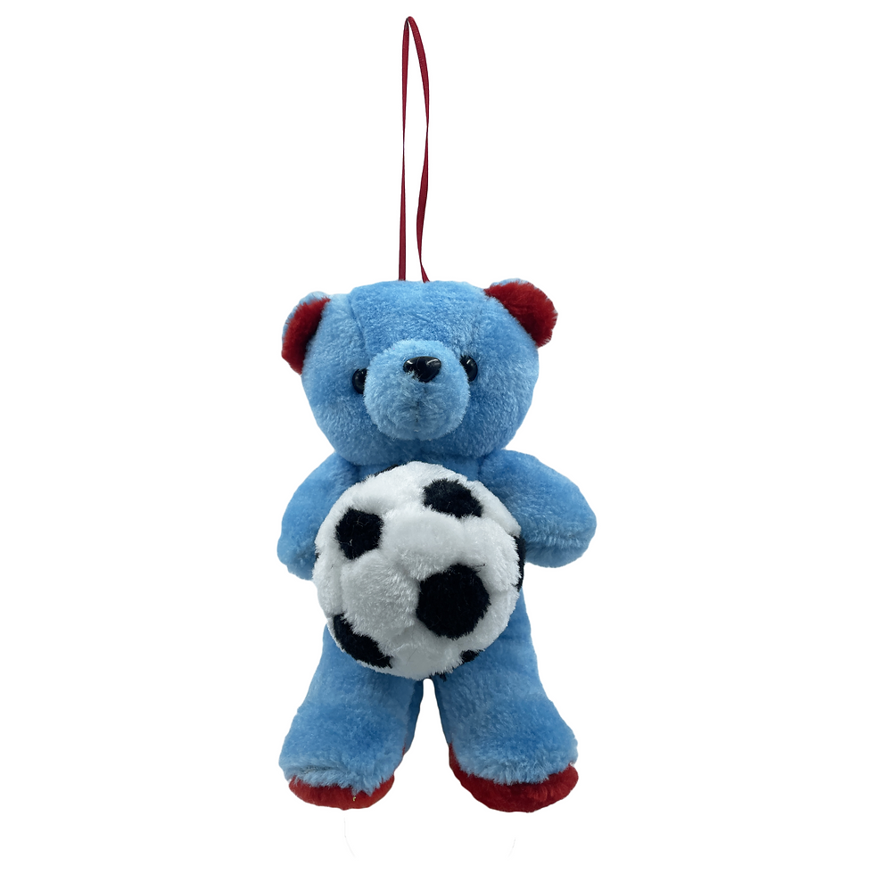 Tickles Hanging Teddy Holding Football Toys Blue - 20 cm