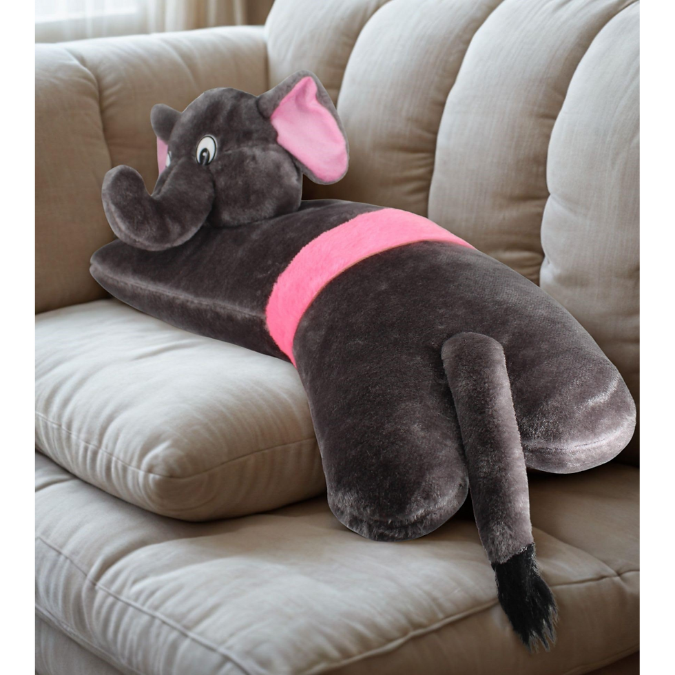 Thumbnail: Tickles Elephant Bolster Pillow Cushion - 40 cm