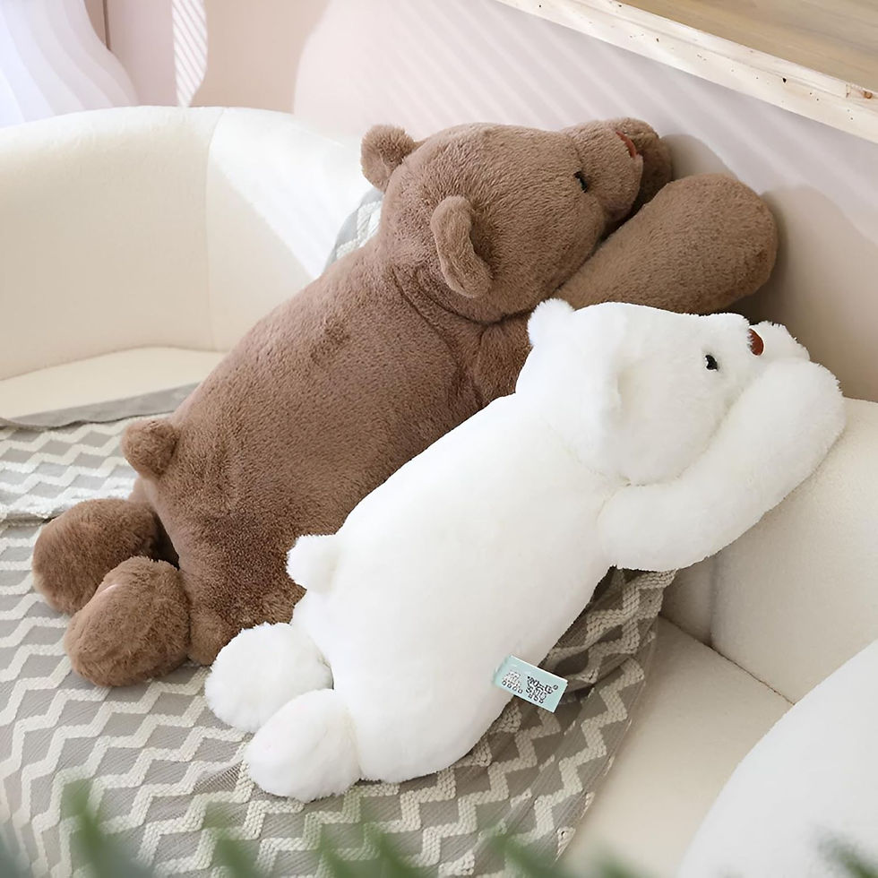 Thumbnail: Tickles Cute Bear  Pillow Toy Toy White - 55 cm
