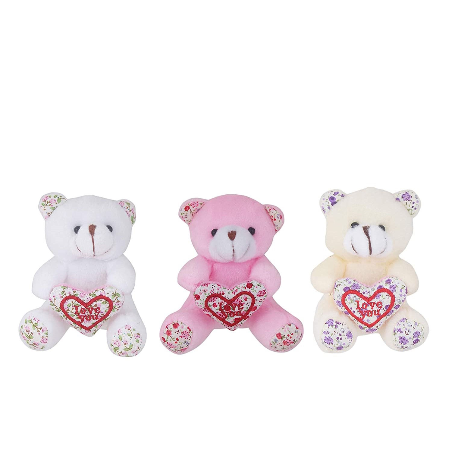 Tickles Teddy Bear With Keychain 12 cm (Pack of 3)