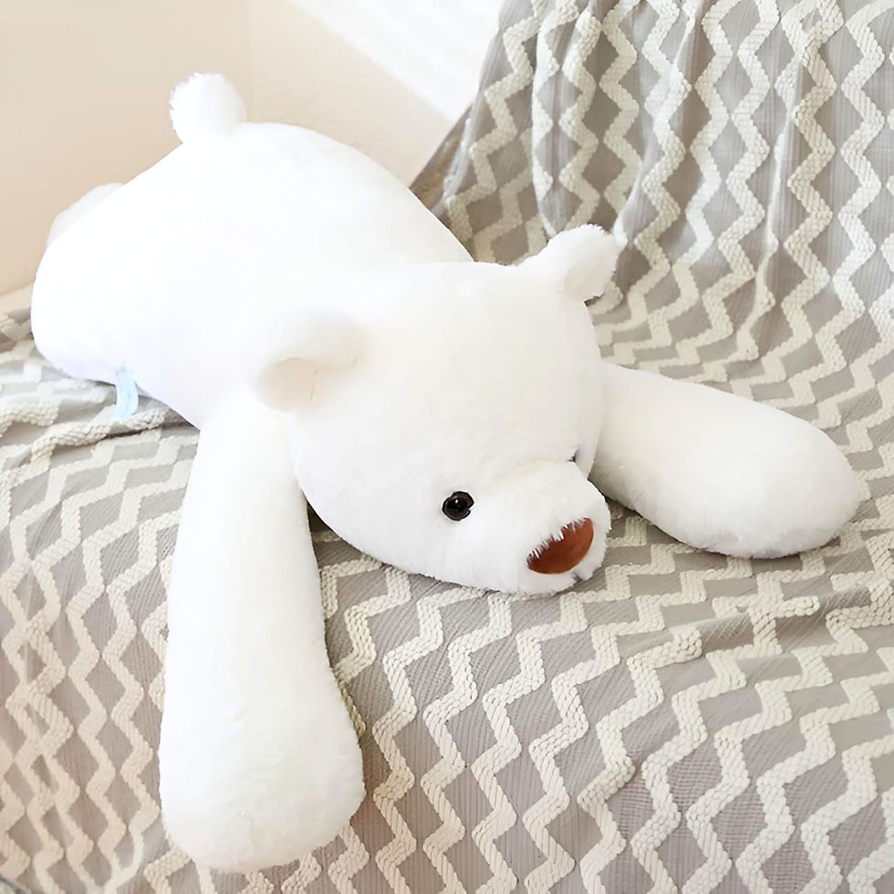 Thumbnail: Tickles White Bear Soft Pillow Toy - 100 cm