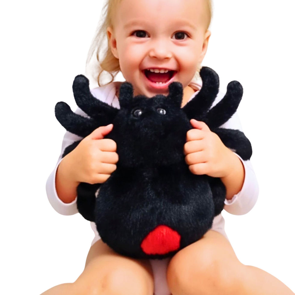 Thumbnail: Tickles Black Spider Plush Halloween Pillow - 35 cm