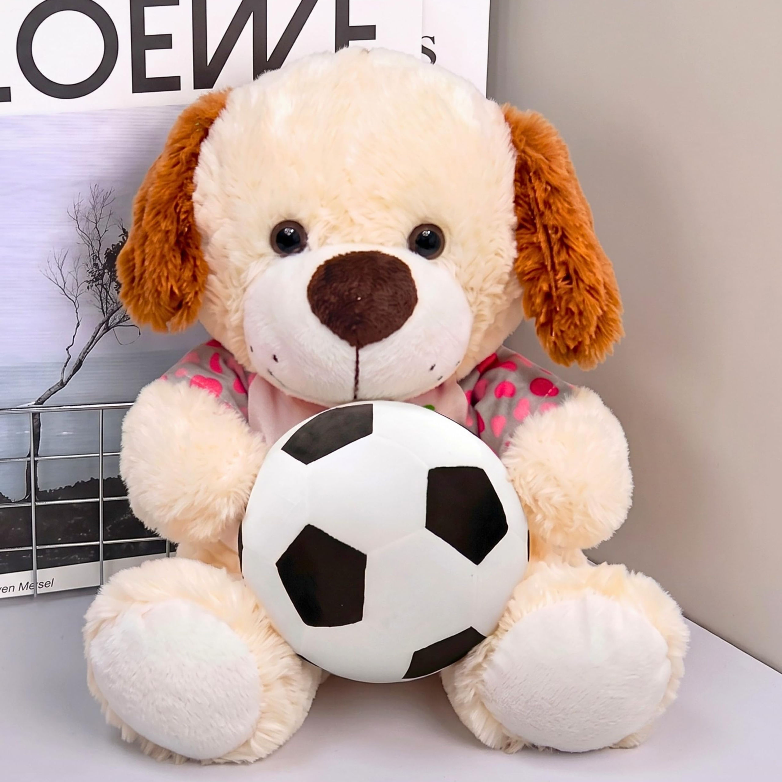 Tickles Football Sitting Puppy Dog - 33 cm