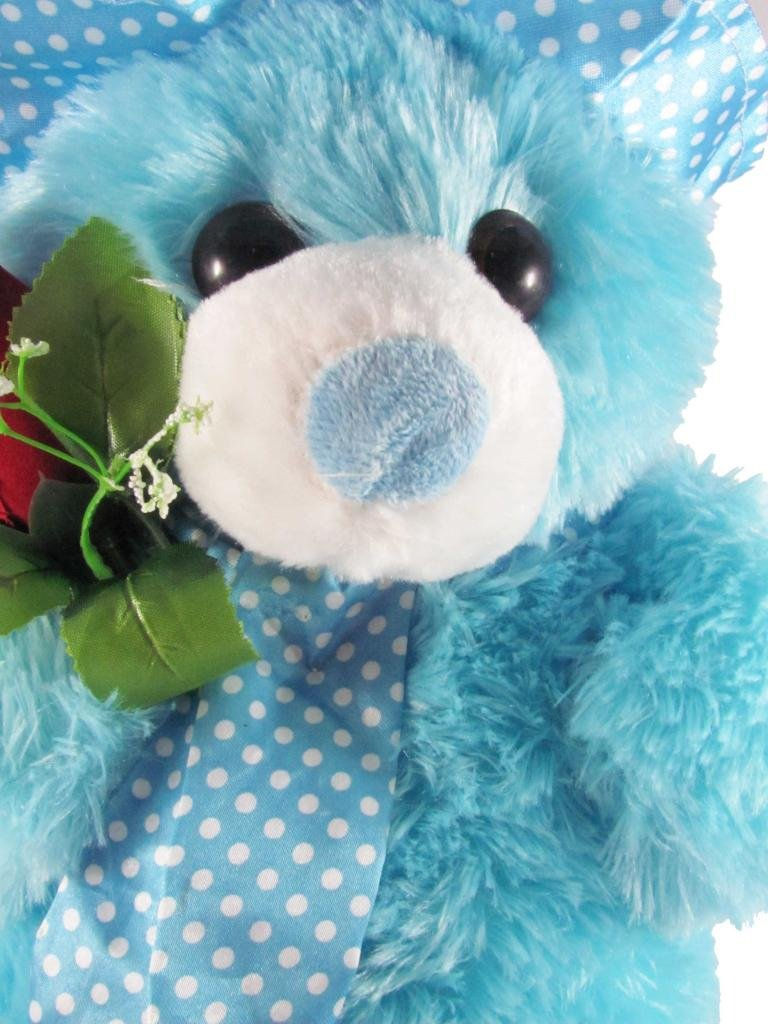 Thumbnail: Tickles Cap Teddy with Rose 60 cm