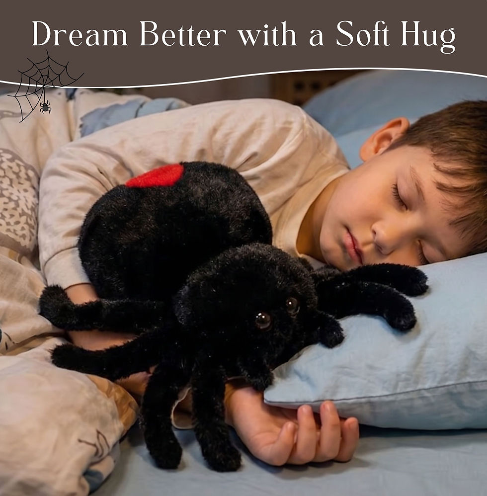 Thumbnail: Tickles Black Spider Plush Halloween Pillow - 35 cm