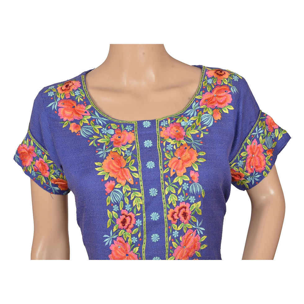 Thumbnail: Cotton Embroidered Short Kurta Top (Large)