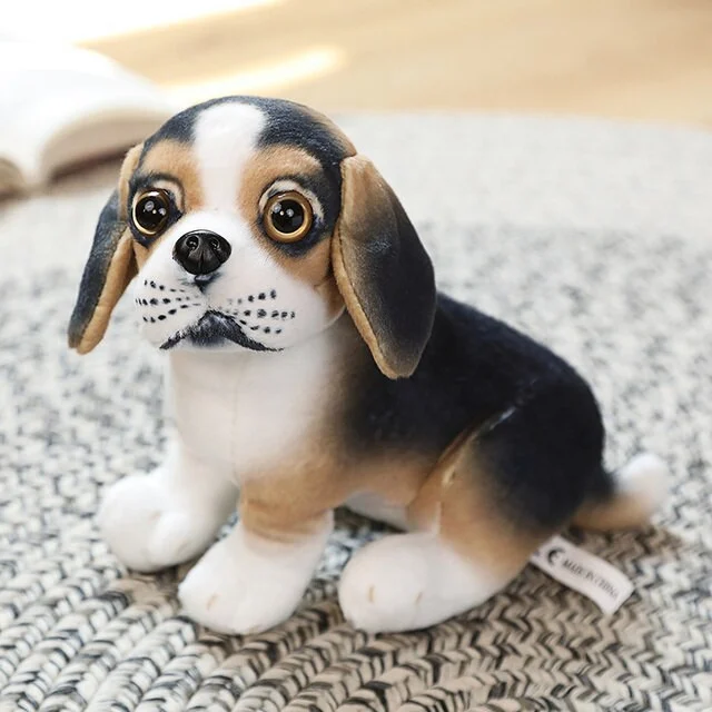 Tickles Simulation Cute Puppy Dog Toy Black & Brown-20 cm