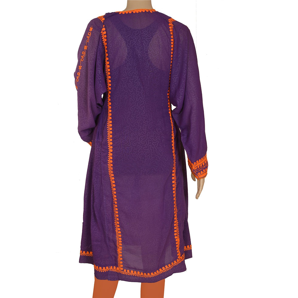 Thumbnail: Woolen Hand Embroidered Long Kurta (Medium)