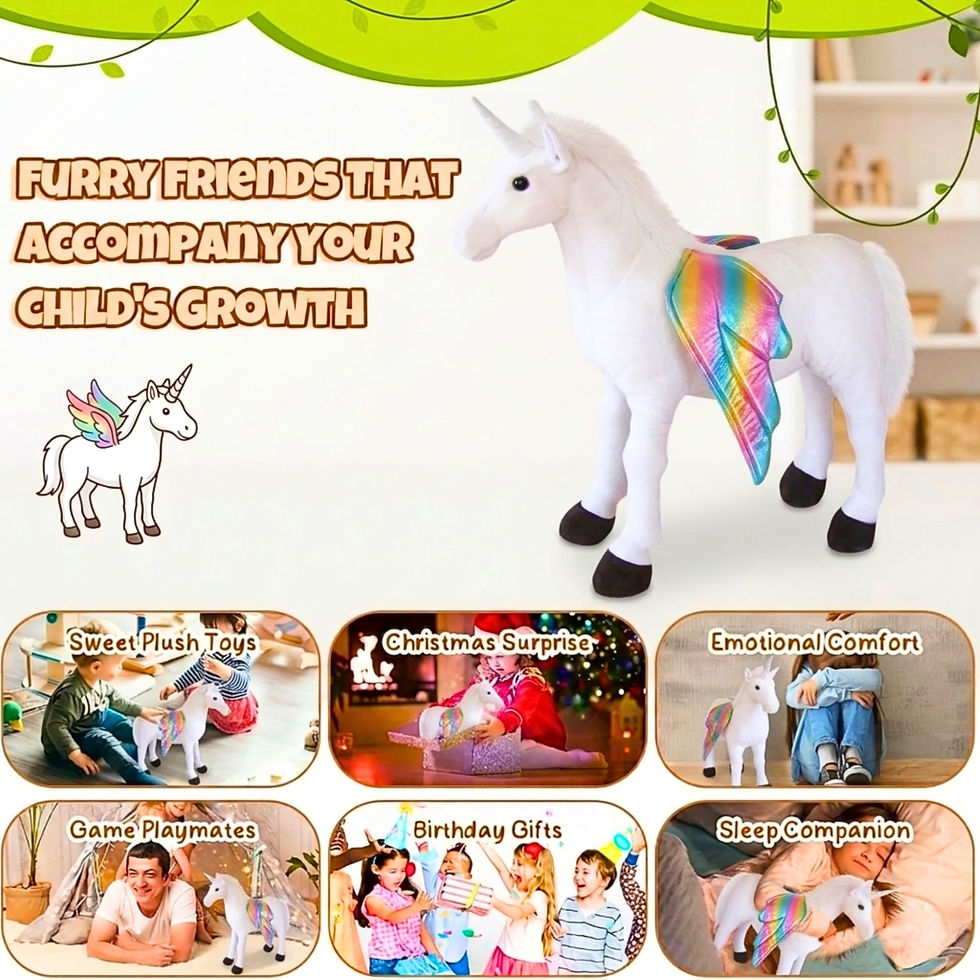 Thumbnail: Tickles Unicorn with Rainbow Wings Toy - 40 cm