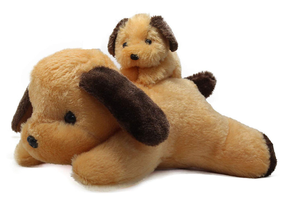 Thumbnail: Tickles Adroable Lying Dog with Baby 40 CM