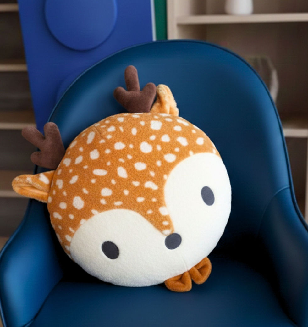 Thumbnail: Tickles Deer Face Cushion (Color: Cream Size: 36 cm)