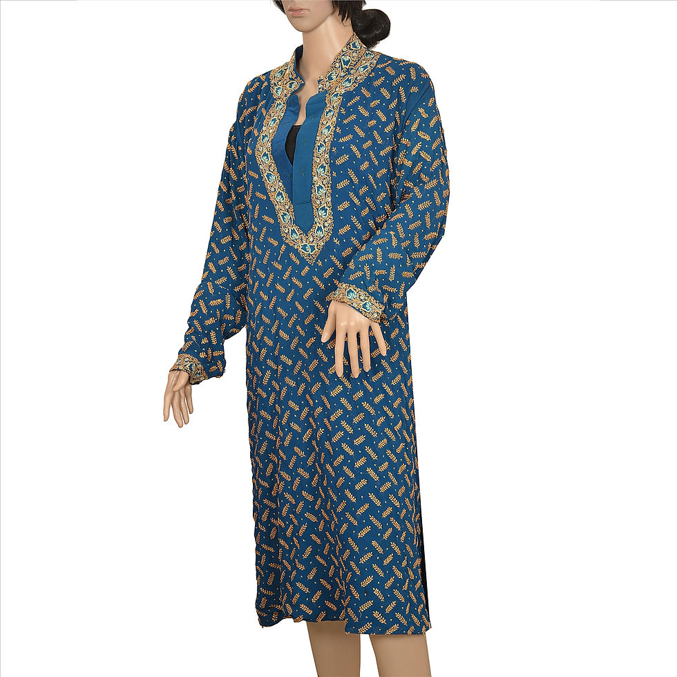Thumbnail: Pure Georgette Silk Hand Embroidered Long Kurta