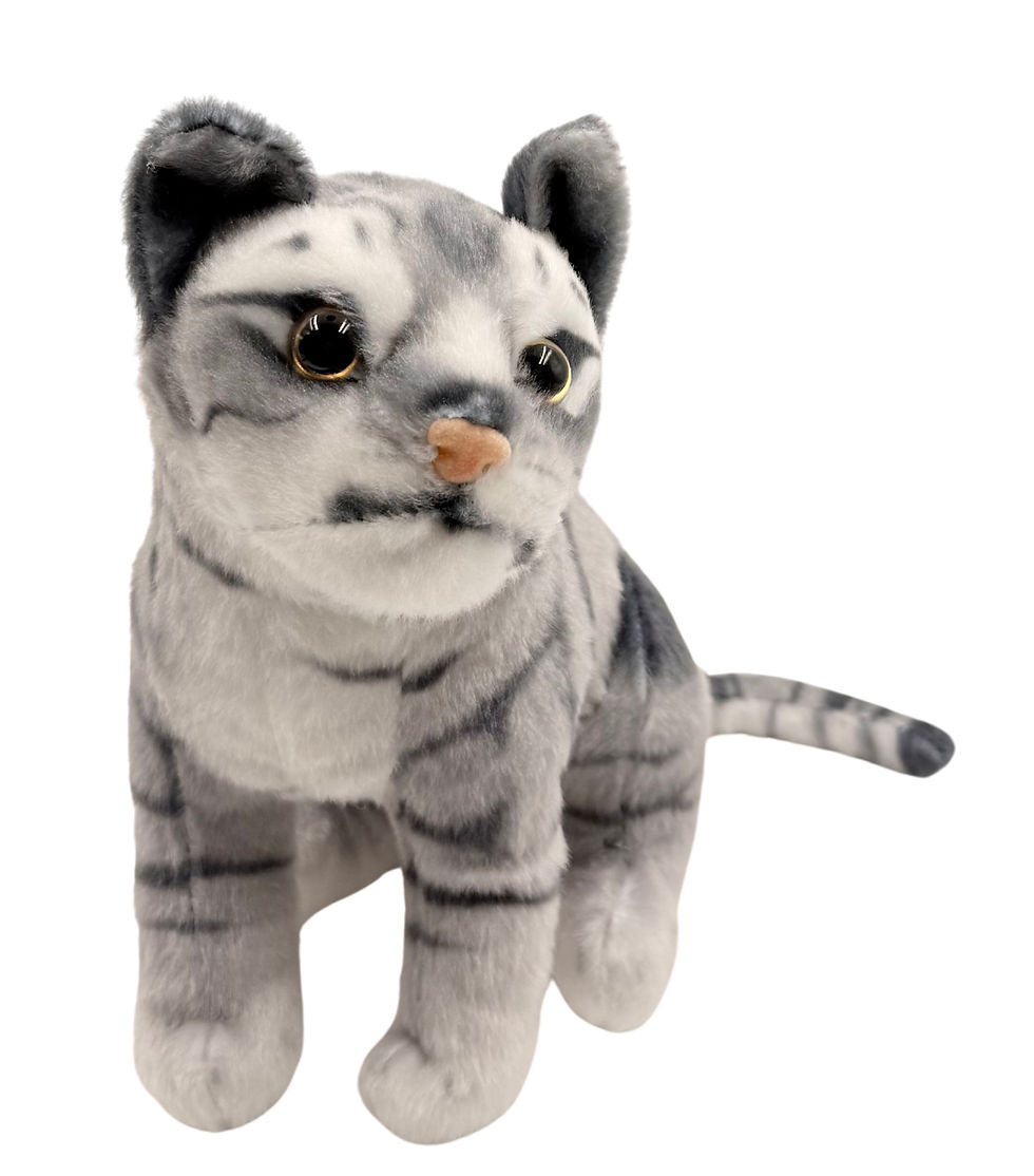 Thumbnail: Tickles Grey Sitting Cat Soft Toy - 25 cm