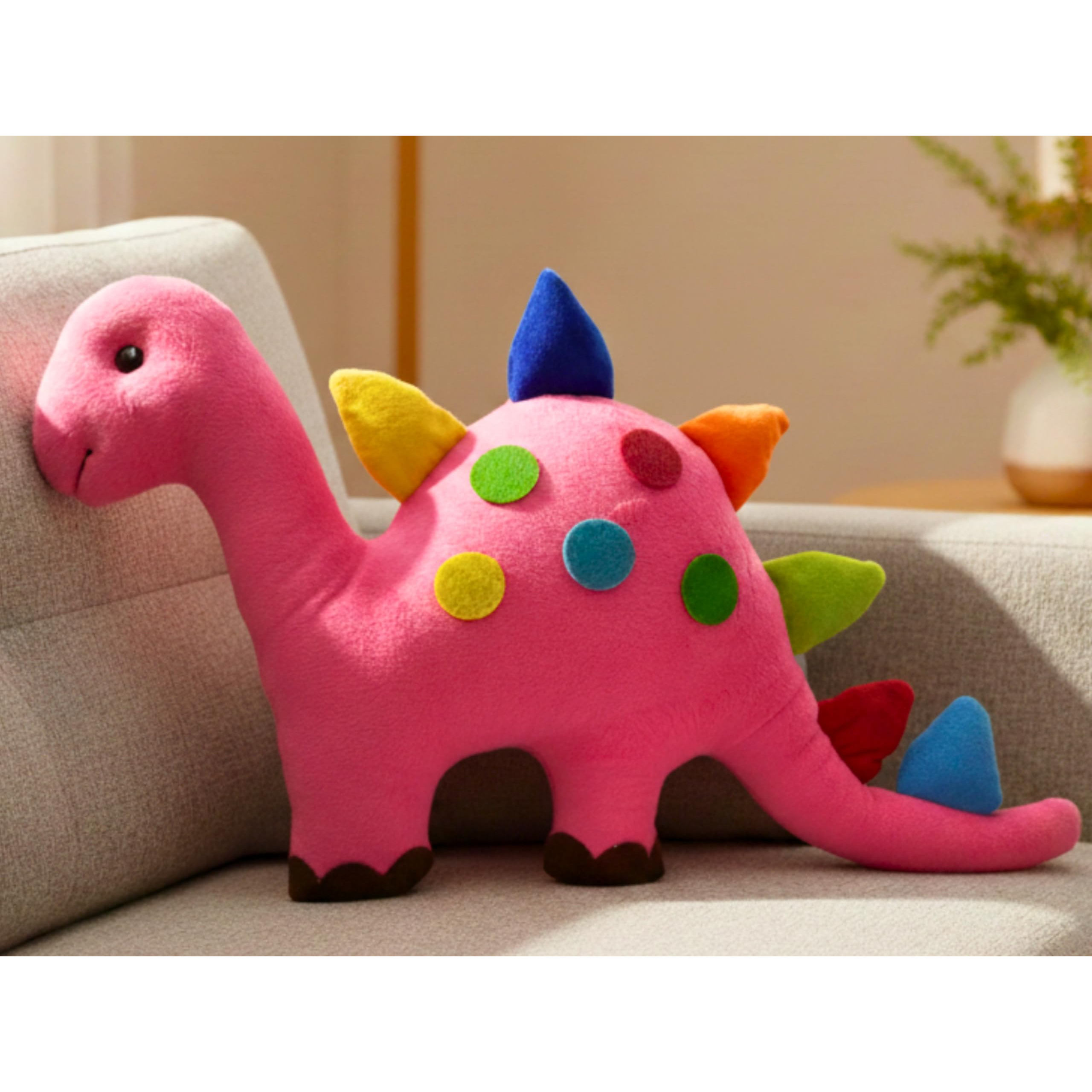 Tickles Pink Dinosaur Pillow Cum Toy - 50 cm