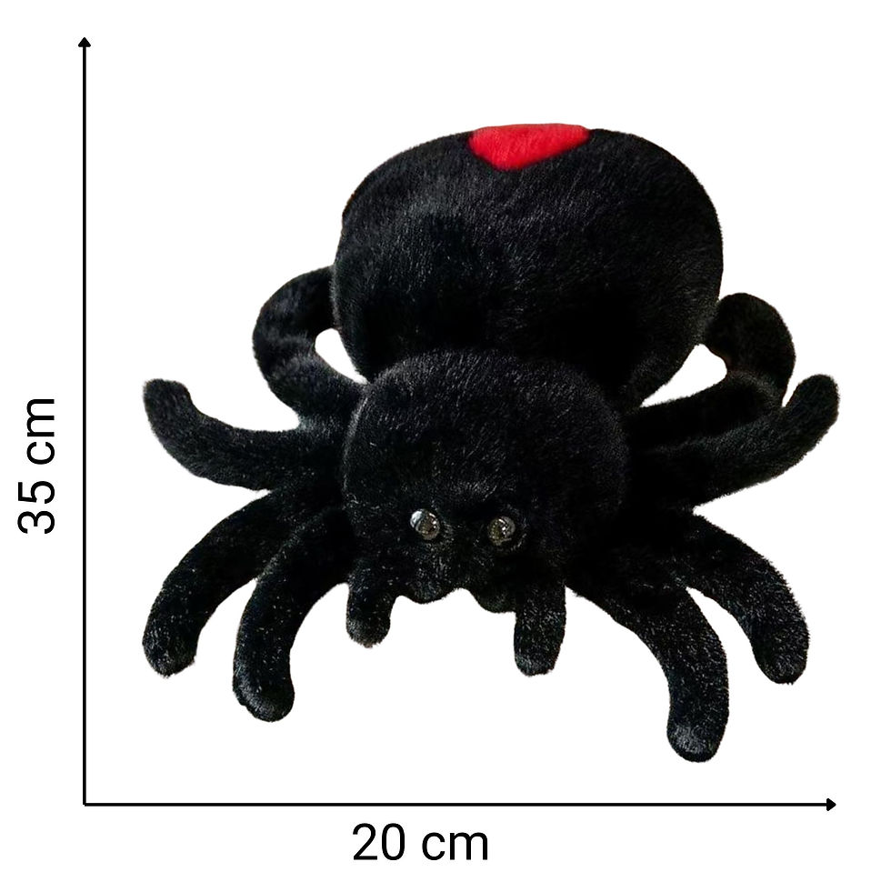 Thumbnail: Tickles Black Spider Plush Halloween Pillow - 35 cm