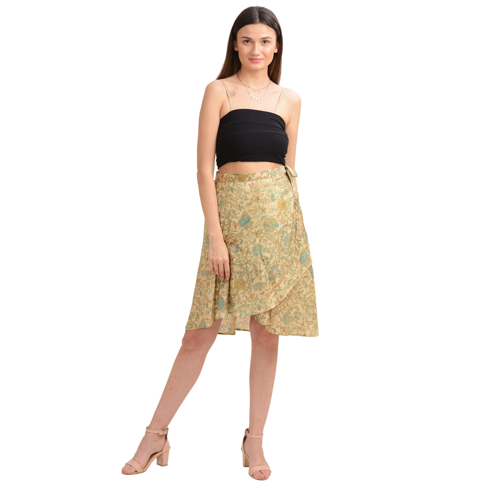 Pure Silk Wrap Short Skirt (Free Size)