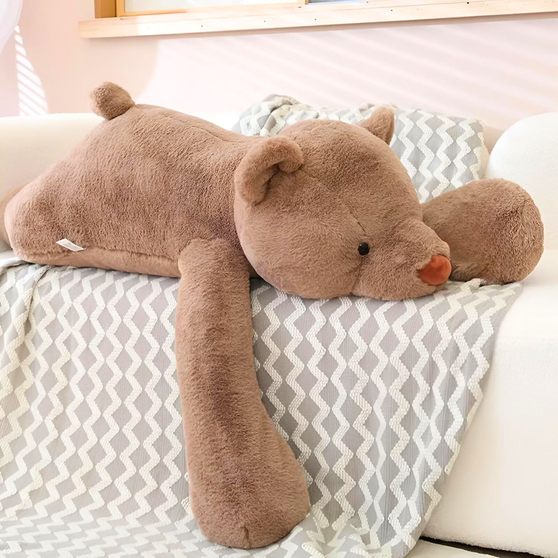 Tickles Brown Bear Soft Pillow Toy - 100 cm