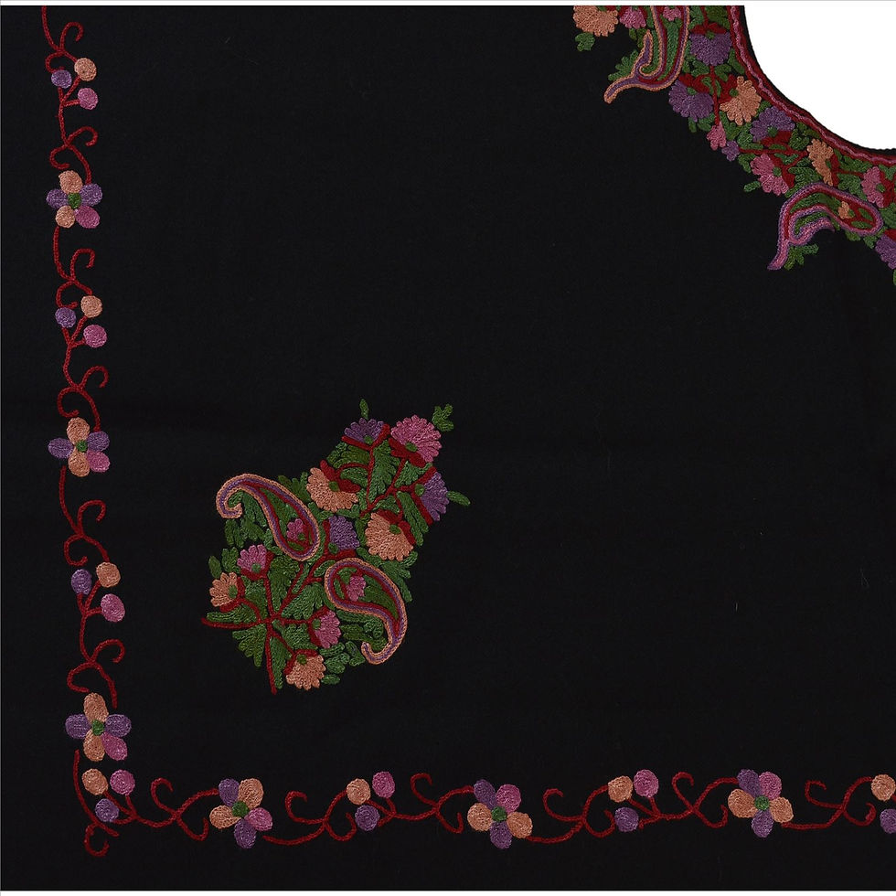 Thumbnail: Pure Wool Hand Embroidered Poncho Top