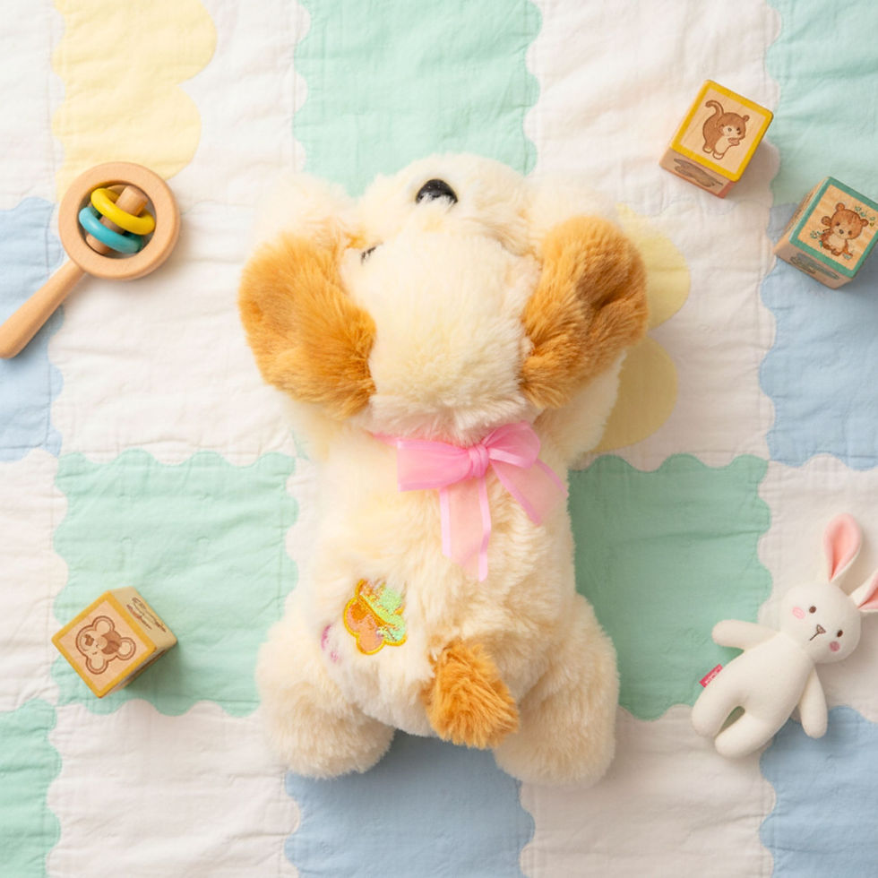 Thumbnail: Tickles Cute Peki Sleeping Dog Peech   Toys Cream - 64 cm