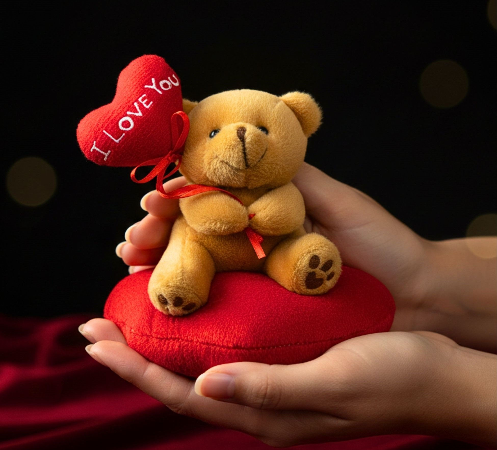 Tickles Cute Teddy with I Love You Heart 14 CM