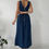Thumbnail: Belt Buckle Suspender Denim Dress