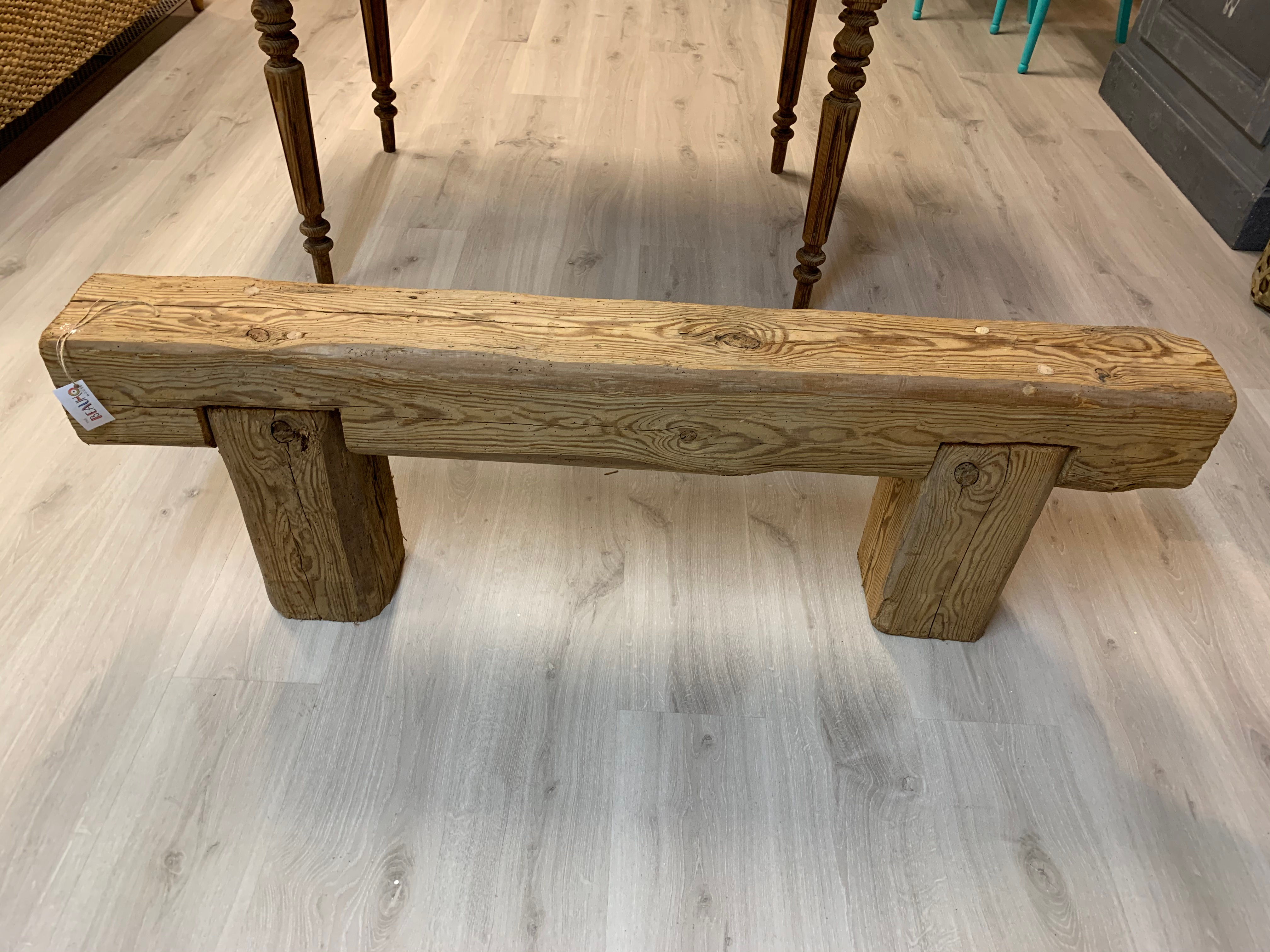 Robust wooden bench
