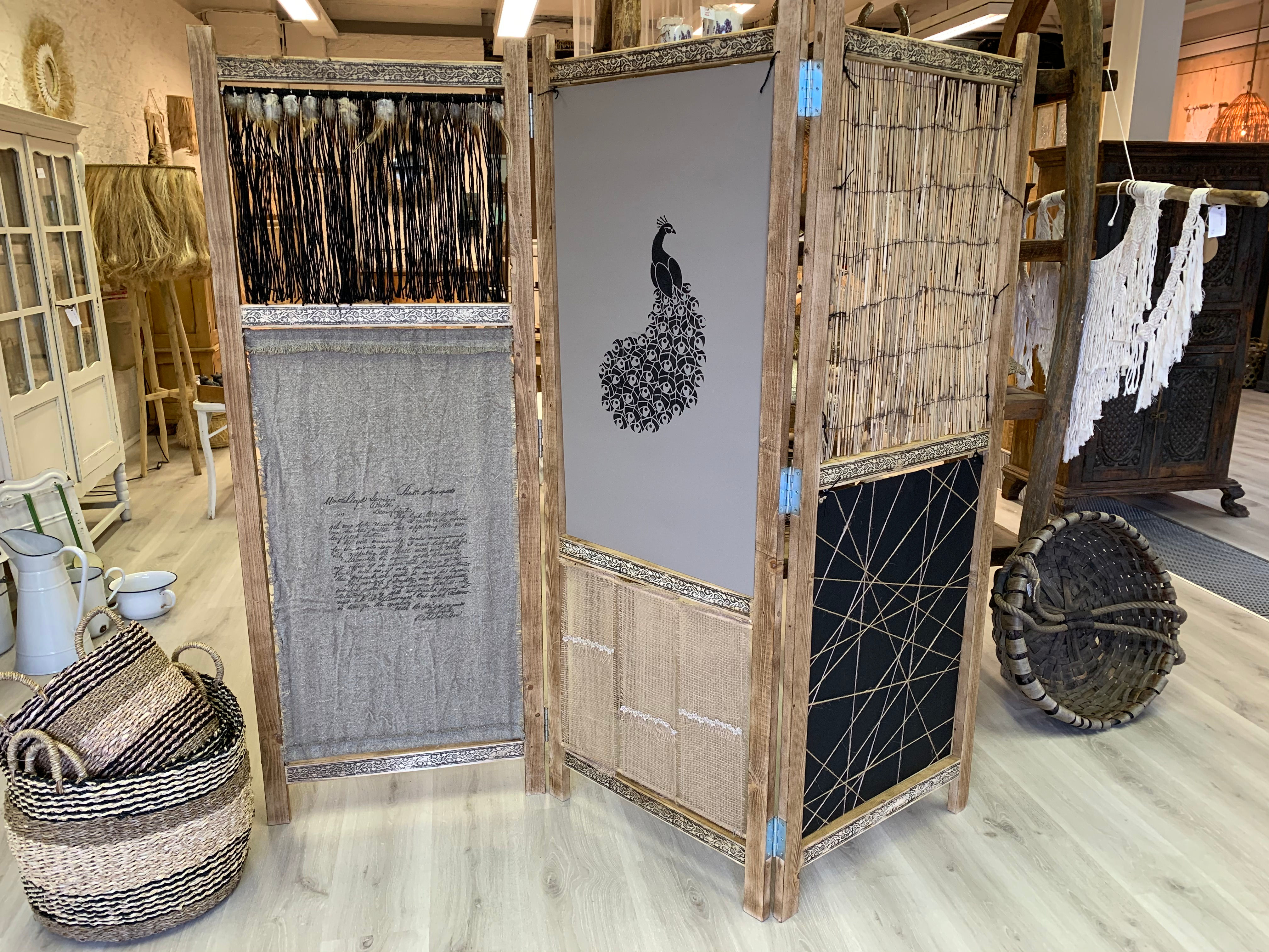 Folding screen black/nature