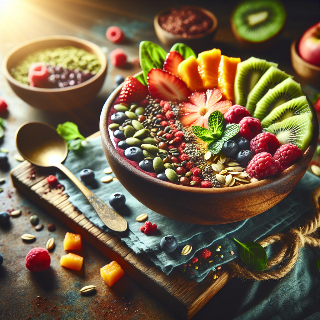 Image of a tropical-themed smoothie bowl