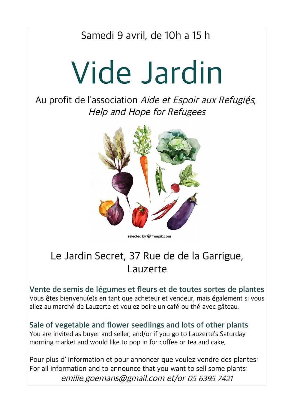 Venez nous rencontrer aux profit des réfugiés