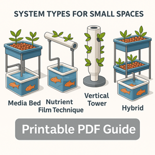 Backyard aquaponics system with fish tank and grow beds outdoors — sustainable food growing setup for vegetables and fish at home.