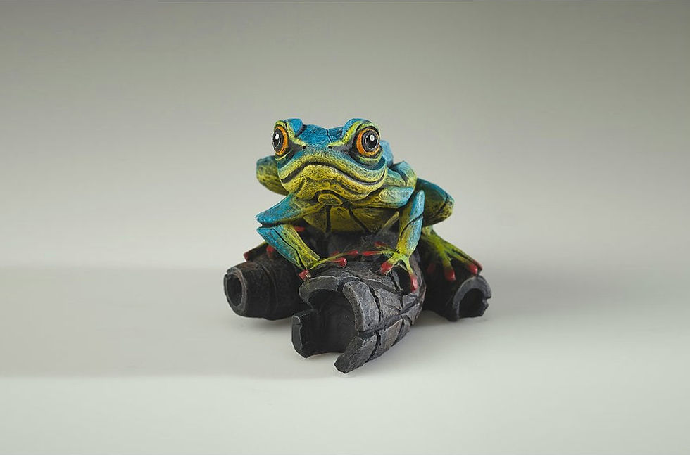 Thumbnail: Edge Sculpture African Frog (Blue / Yellow) Figure