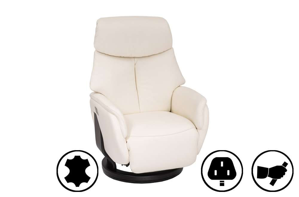 Iden Large Swivel Recliner Chair with Integrated Footrest