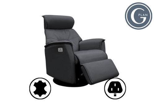 G Plan Malmo Leather Large Swivel Recliner Chair | Busbridge Furniture