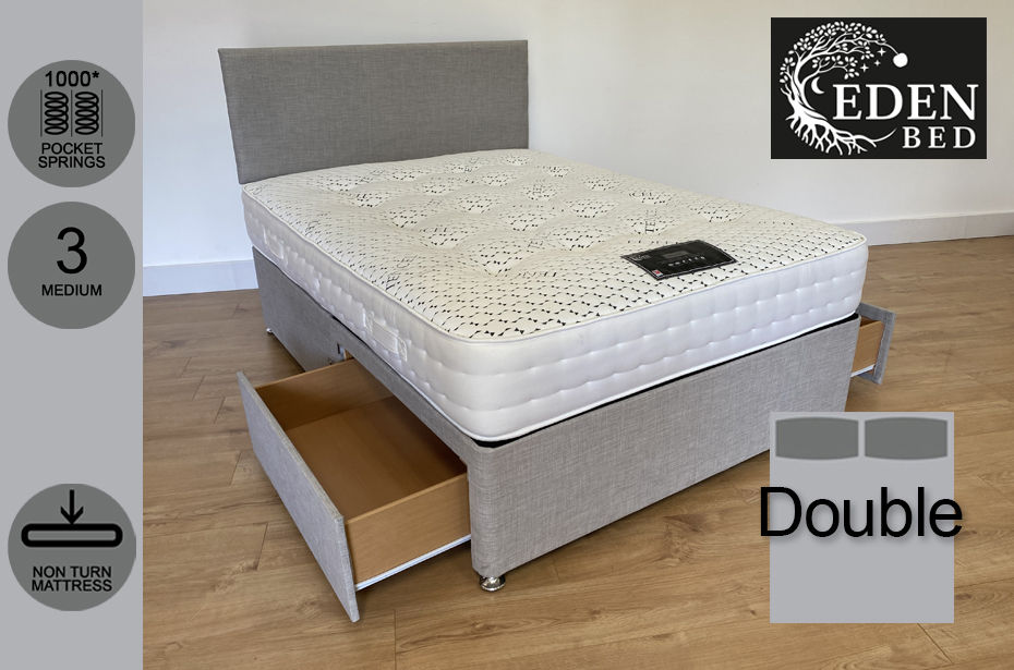 Eden Beds Ruby 1000 Double 2 Drawer Divan Bed | Richard Eade Furniture ...