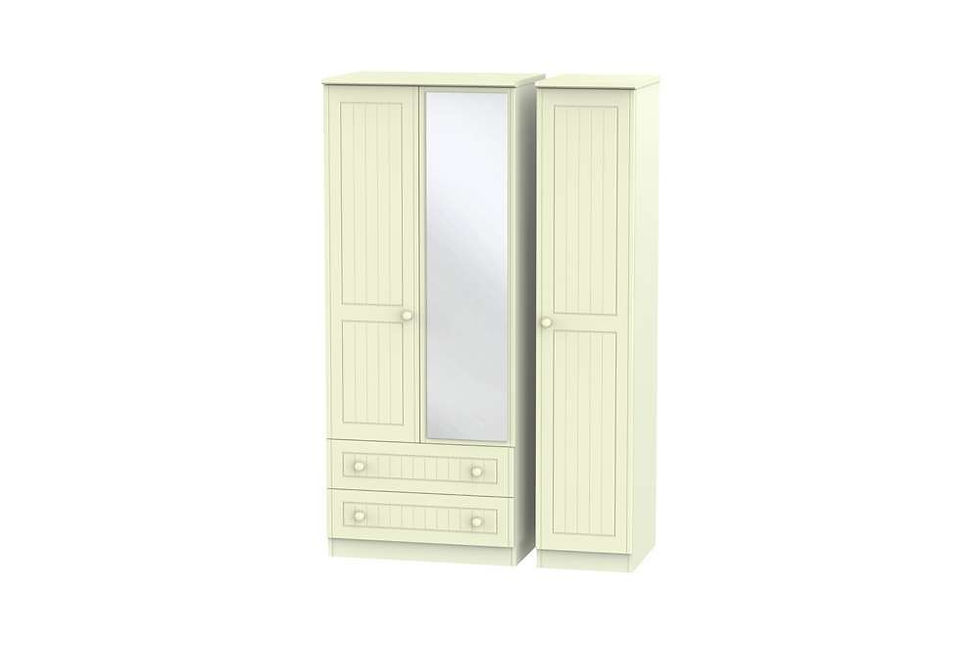 Thumbnail: Solent 2 Large Drawer Triple Wardrobe with Mirror