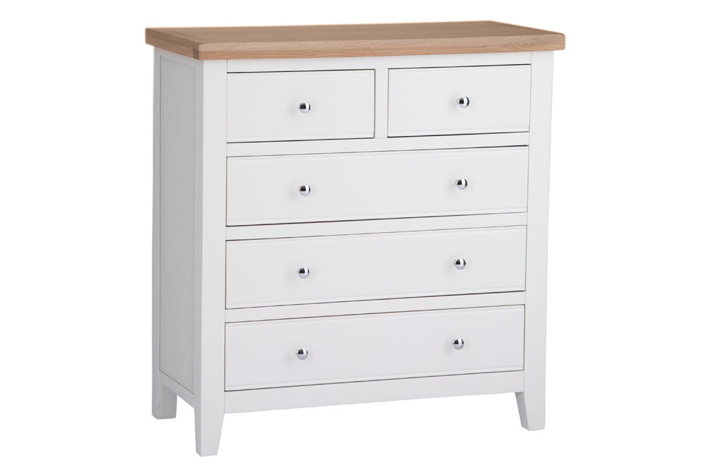 Mayfair 2 Over 3 Drawer Chest - White
