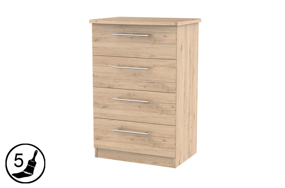 Solent Oak 4 Drawer Midi Chest