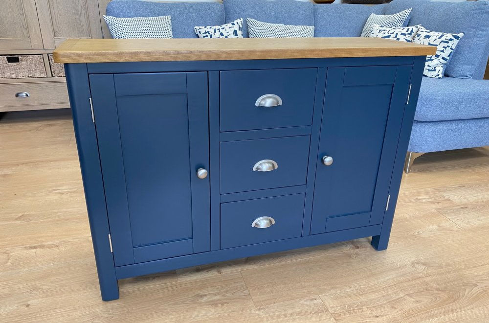 Boston Painted Blue / Oak - Large Sideboard