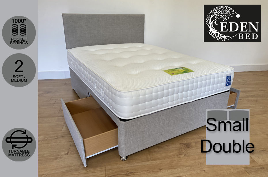 Eden Beds Amber Small Double 2 Drawer Divan Bed