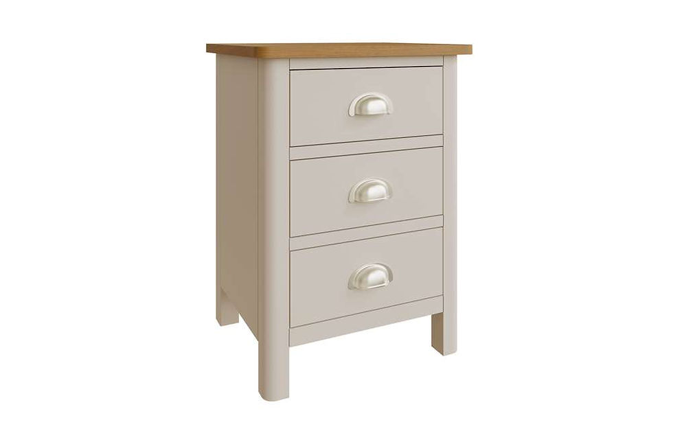 Thumbnail: Boston Large 3 Drawer Bedside Cabinet (Truffle)